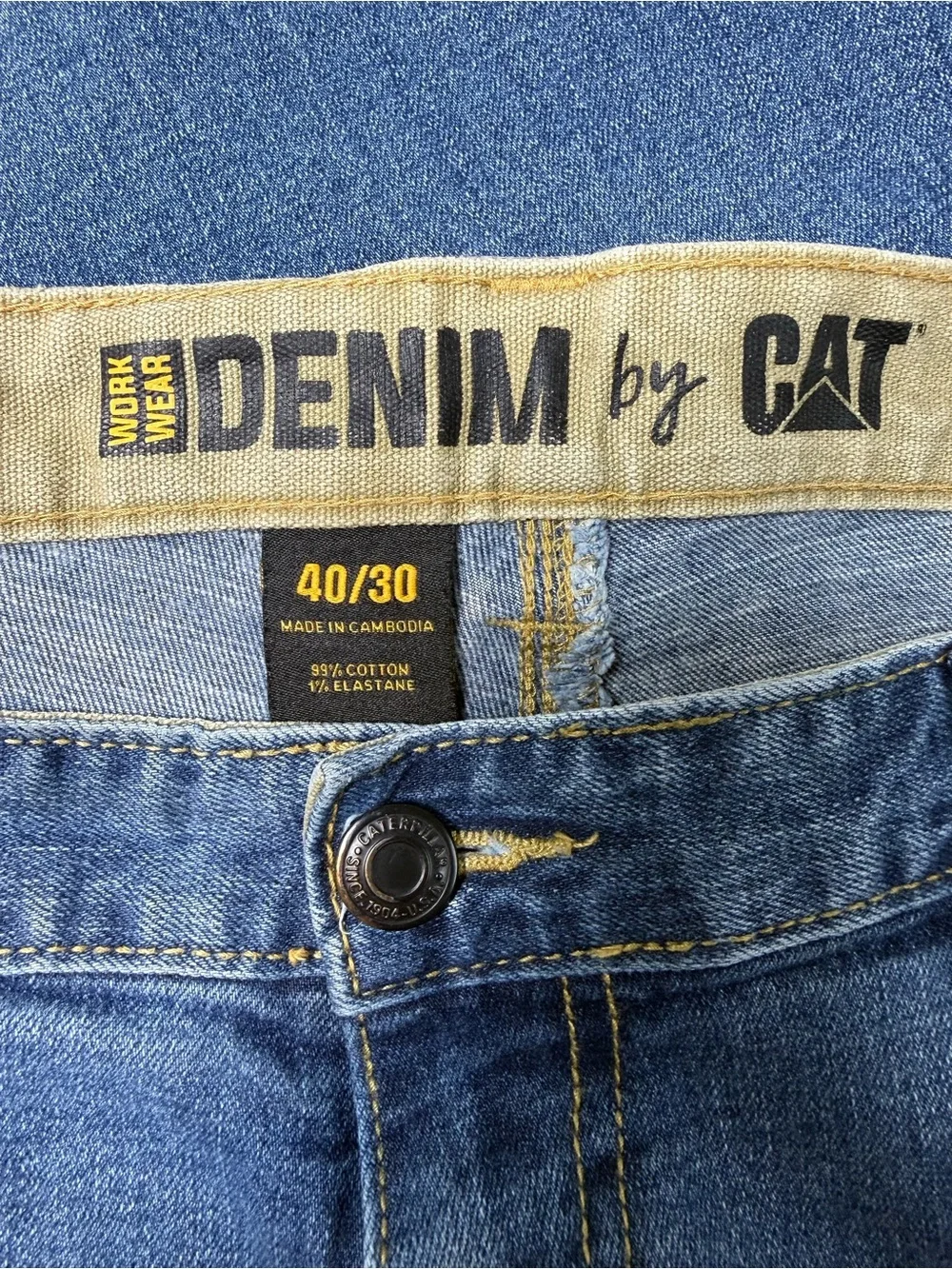 CAT Caterpillar Denim Straight Leg Stretch Jeans 40x30